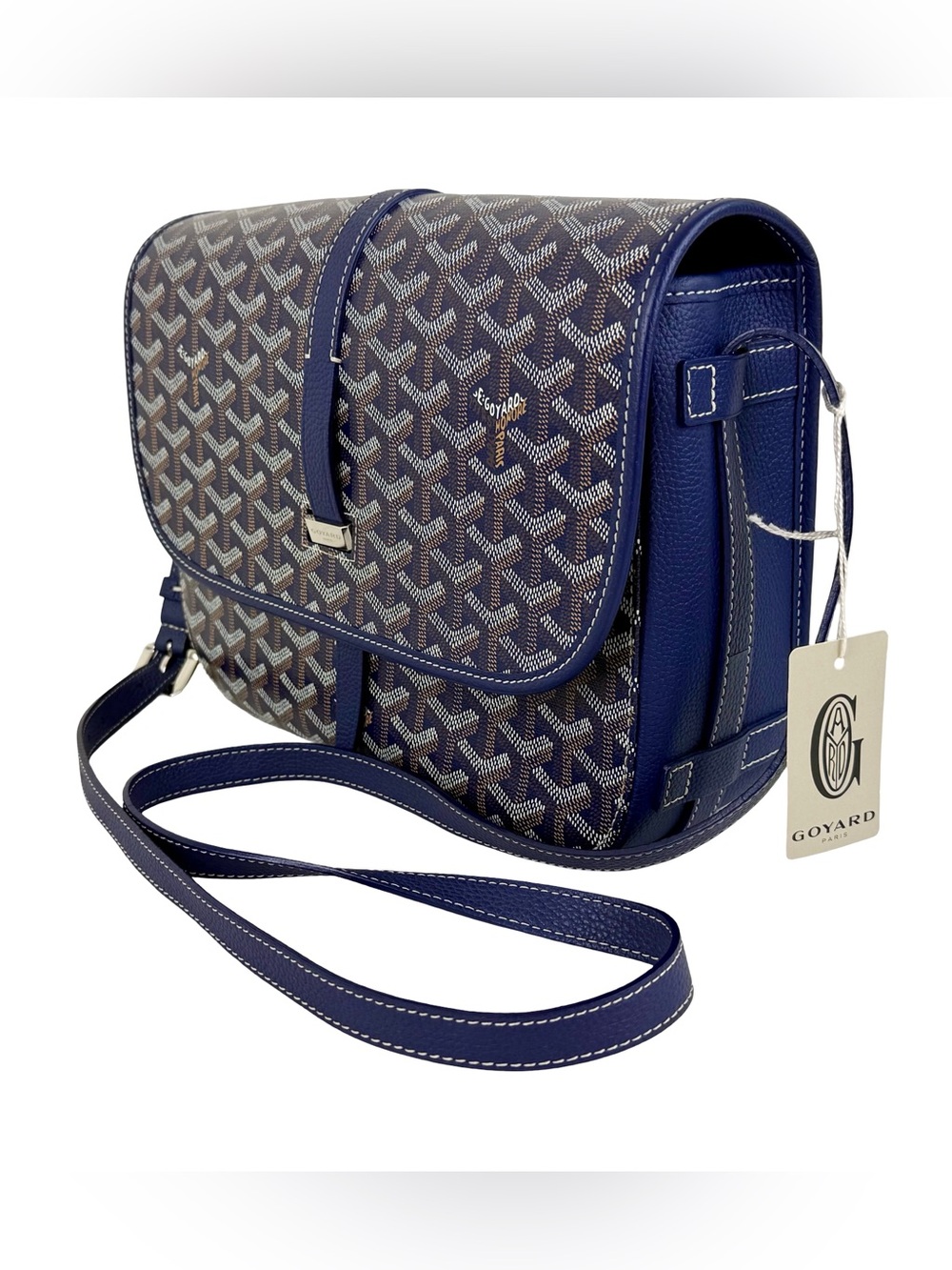 GOYARD BELVEDERE MM BAG IN BLUE